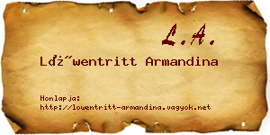 Löwentritt Armandina névjegykártya